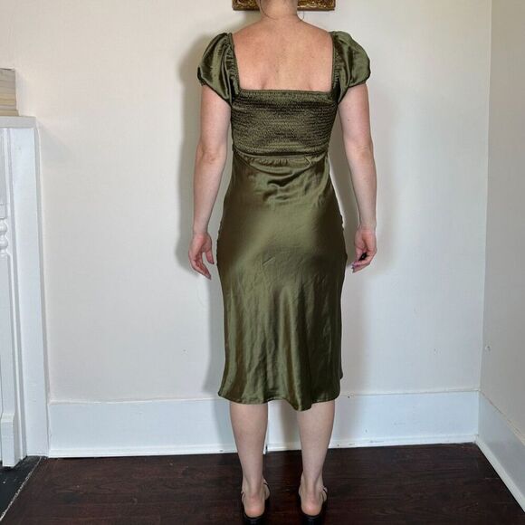 Princess Polly Nakita Midi Dress Olive Green Size 4 - Picture 4 of 5